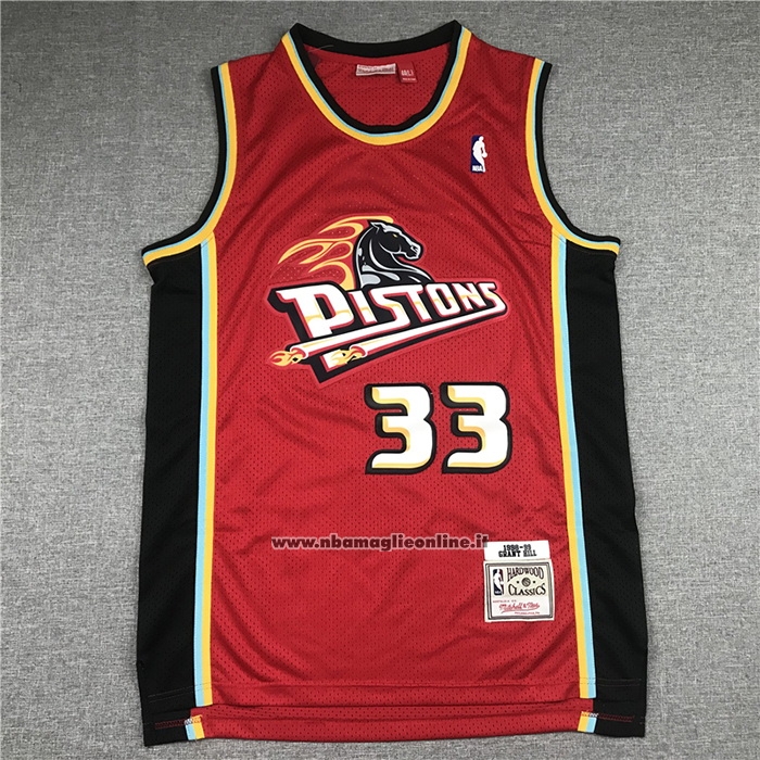 Maglia Detroit Pistons Grant Hill #33 Mitchell & Ness 1999-00 Rosso
